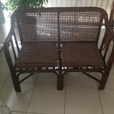 Banc rotin et cannage vintage