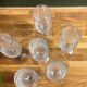 6 clear glass champagne flutes in very good condition