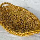 Ocher-colored ceramic basket