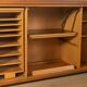 Very rare functional mid-century desk, 1960s, solid wood, Germany