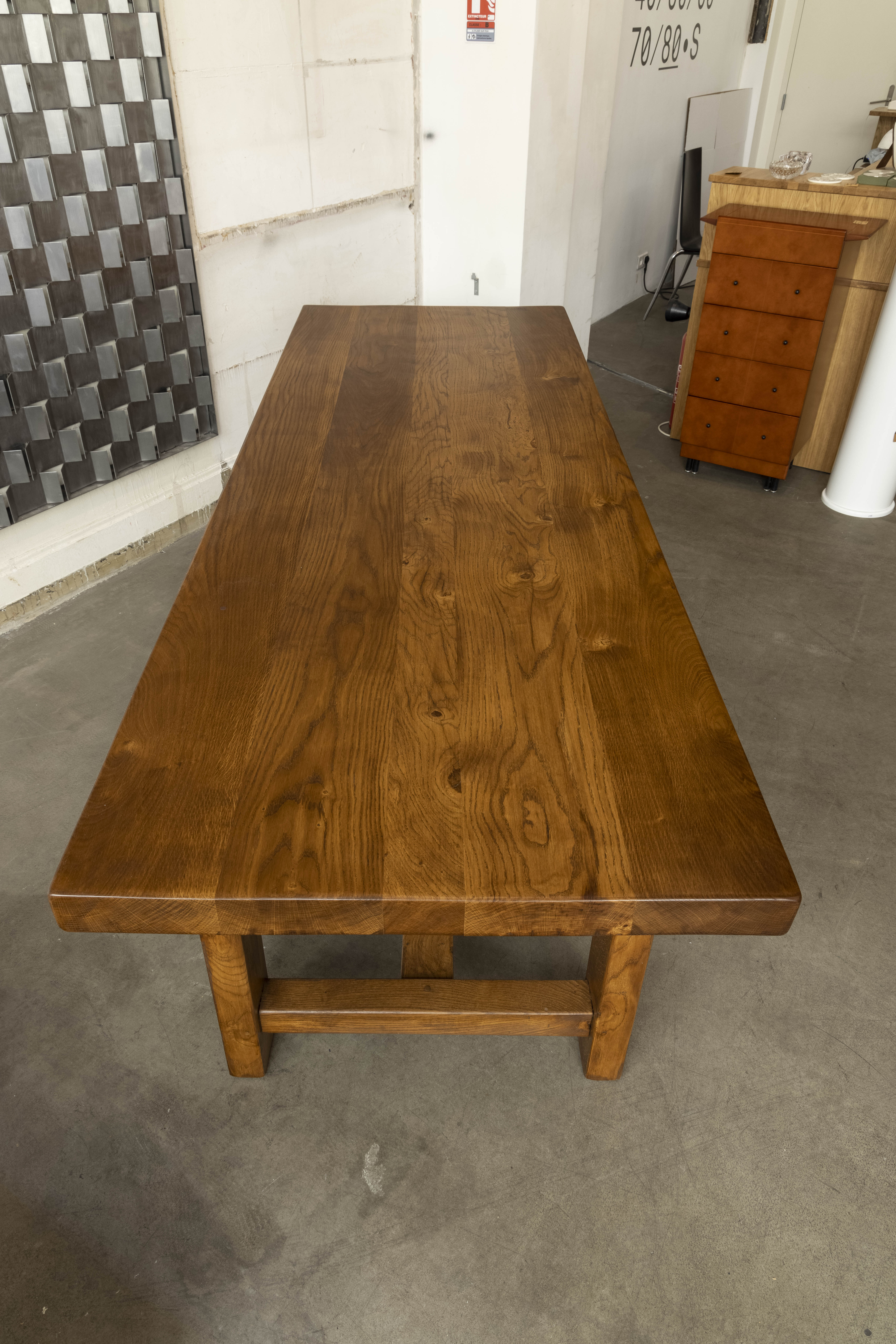 Solid wood dining table, 1970s