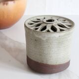 Glazed stoneware vase signed – Art ceramic flower holder
