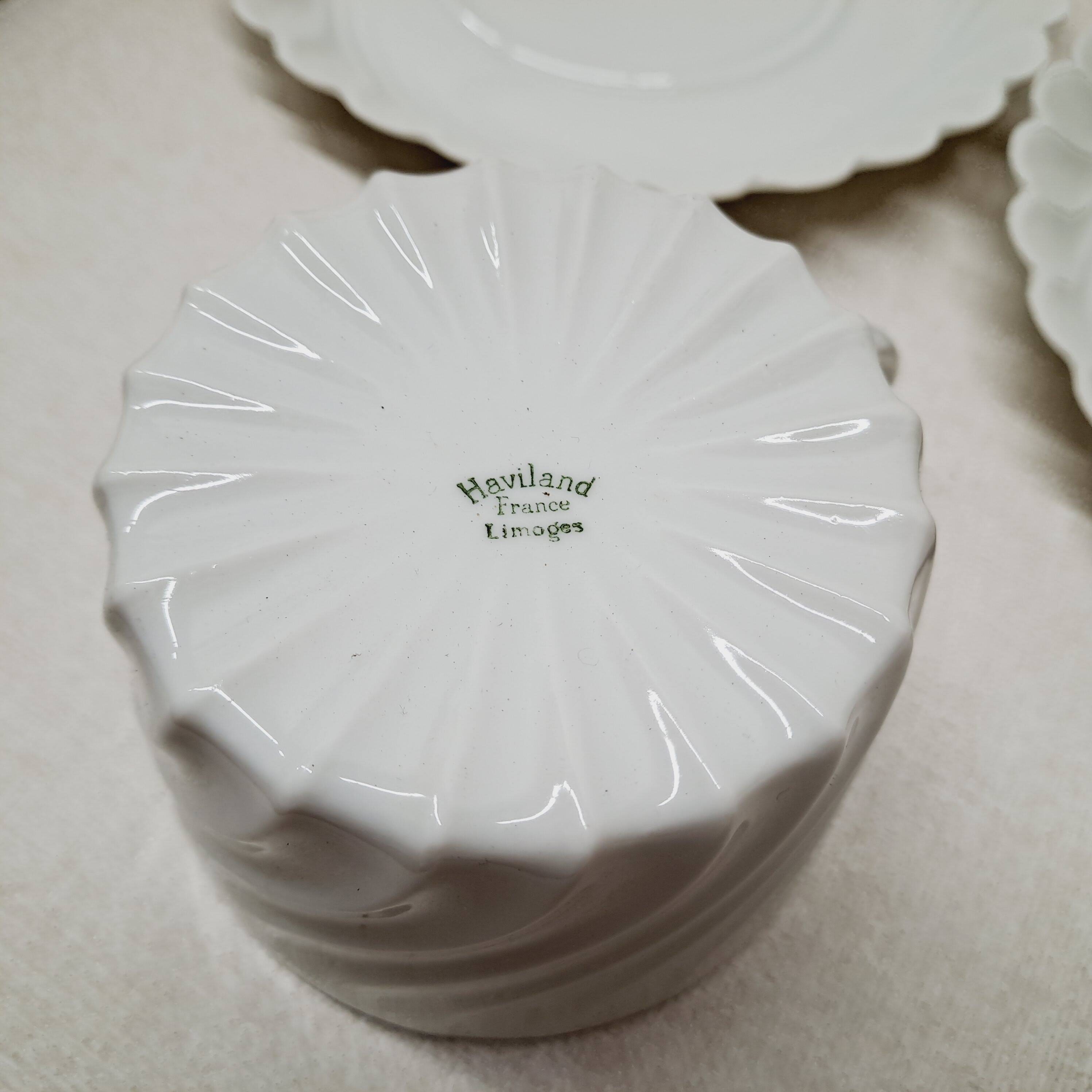 Set of 12 Limoges Haviland Torse white cups