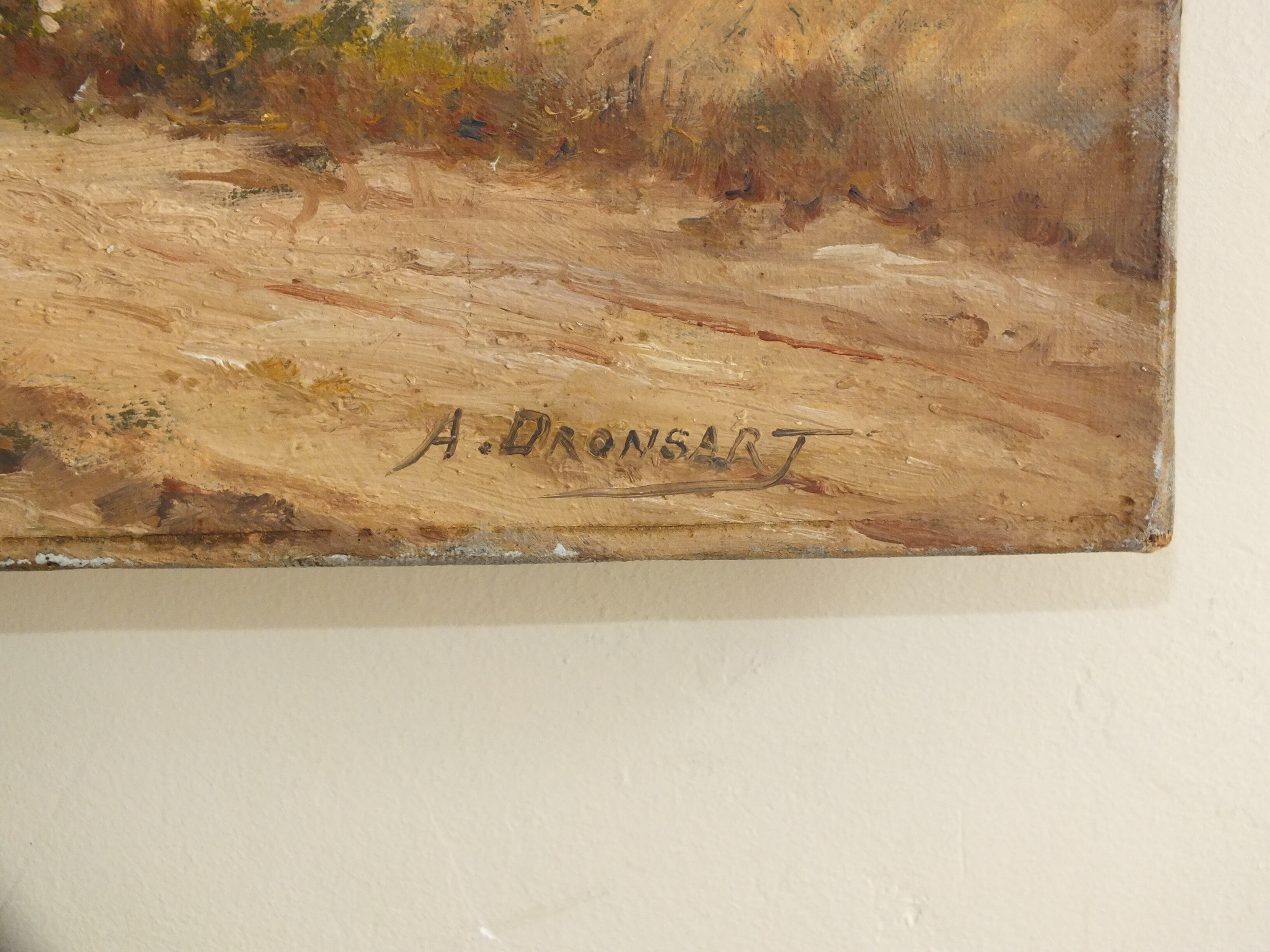 Alexandre Dronsart (1890-1953) landscape painting Chemin de bord de ferme