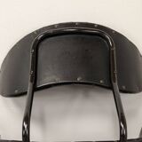 Italian Design Rosewood 'Swan' Side Chair with Black Leatherette Upholstery