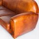 Vintage leather club sofa. Art Deco style. France, 1950s. (sofa convertible into bed)