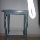 Blue-gray 2-top side table