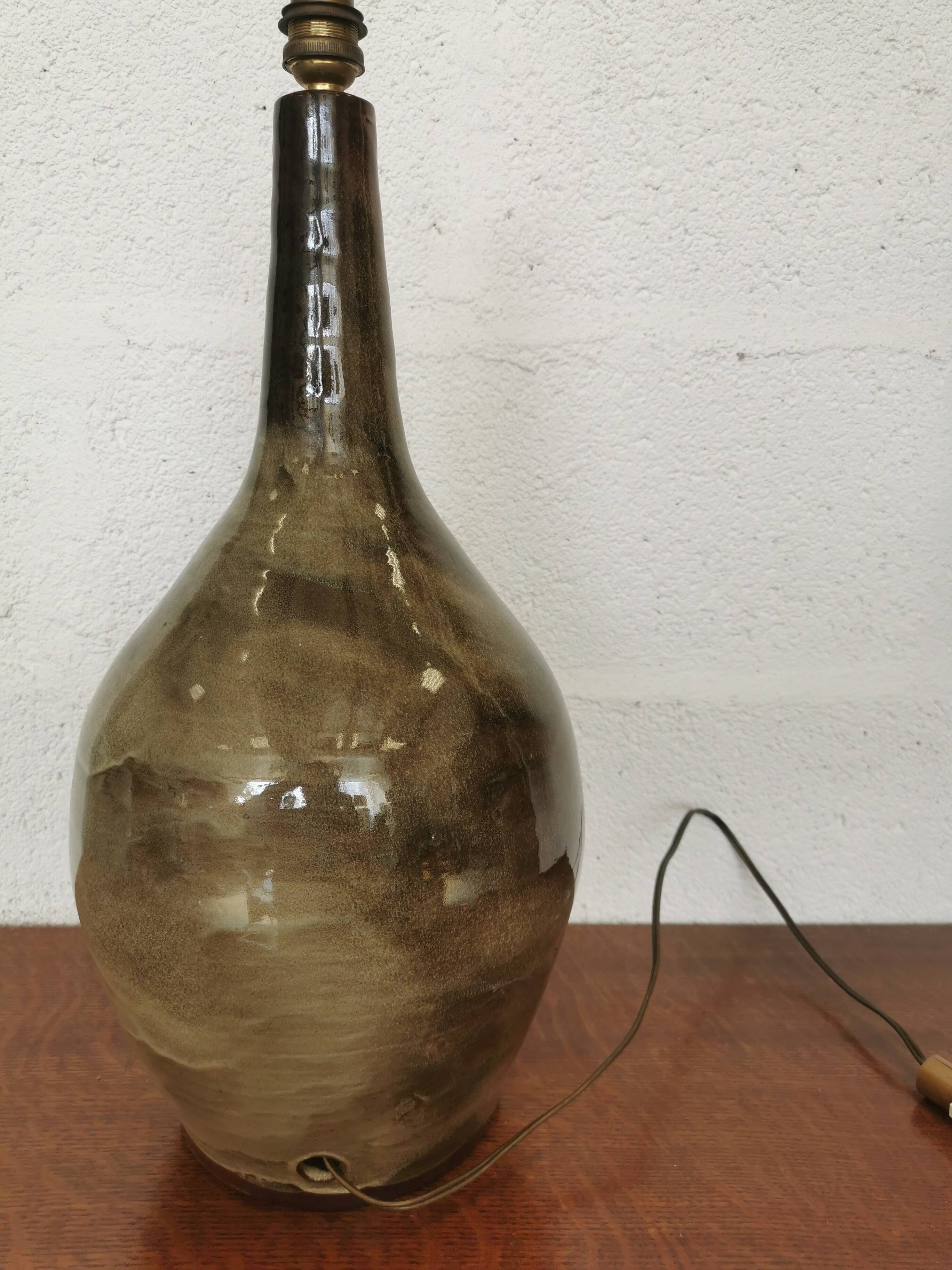 Enamelled stoneware lamp base