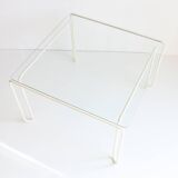 Table basse vintage à structure en métal courbé, 1960