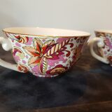 Hand-painted Gien cups
