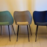 3 chairs barrel 50/60s skaï