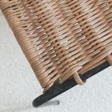 Side table in metal and rattan 50s