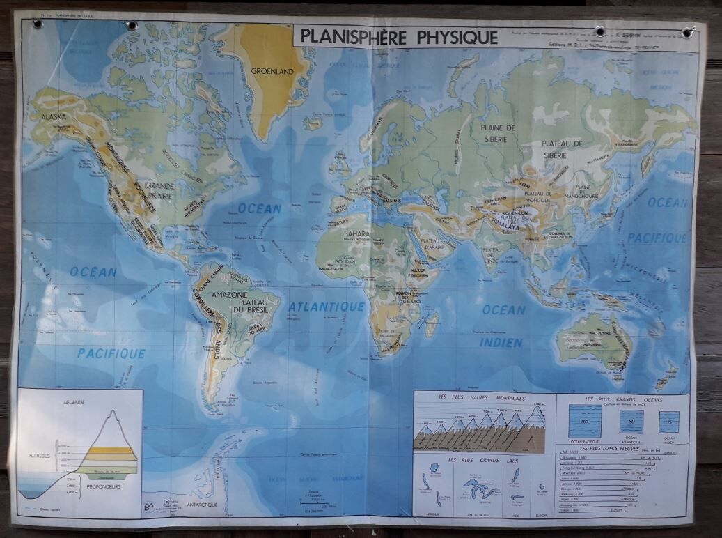 World map, edition M.D.I 1976