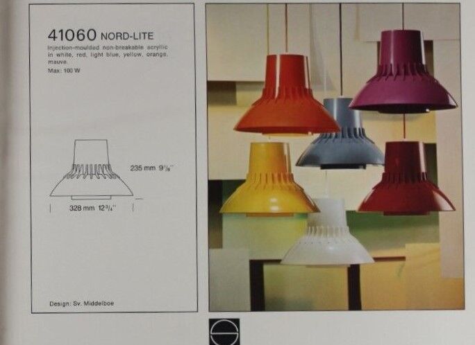 Red Nordisk Solar Compagni / Svend Middelboe  “Nord-Lite” pendant lamp