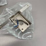 Set of 3 Murano Ice Glass Wall Lights/Sconces by FISCHER Leuchten, Germany, 1970