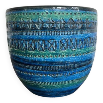 Vase à fleurs Bitossi – Bleu Rimini, Aldo Londi
