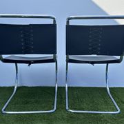 Pair of MR 10 chairs with Mies Van der Rohe laces, Knoll International