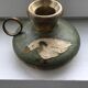 Enamelled brass cellar rat. Motifs "Geese"