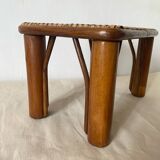 Vintage rattan low stools
