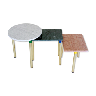 Marble coffee tables, set of three
