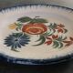 Old plate in auvillar earthenware, floral painting decoration, 19th century