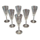6 old cut crystal champagne flutes