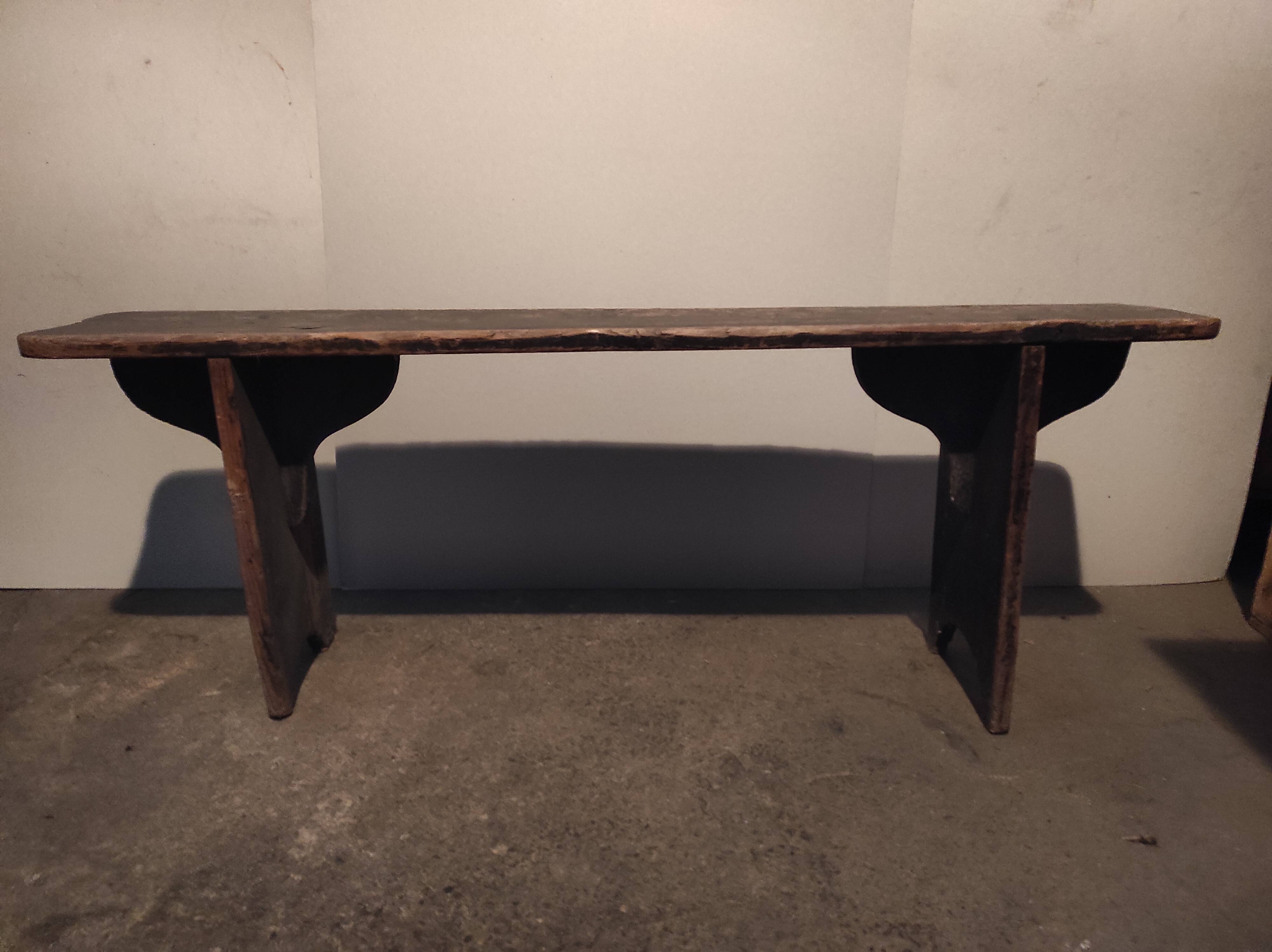 Farm bench in black patinated fir