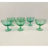 Set of 6 green glass ice cups
