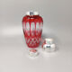 Shaker à cocktail en verre de cristal de bohème rouge des années 1960. fabriqué en italie. attive foto