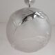 Art Deco pendant light with engraved glass globe and birds, 1930s