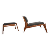 Hunting Chair lounge chair with ottoman by Heinz Heger for PGH Erzgebirgisc