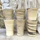 High ceramic cups made of mixed clay.