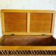 Vintage wooden and rattan toy box