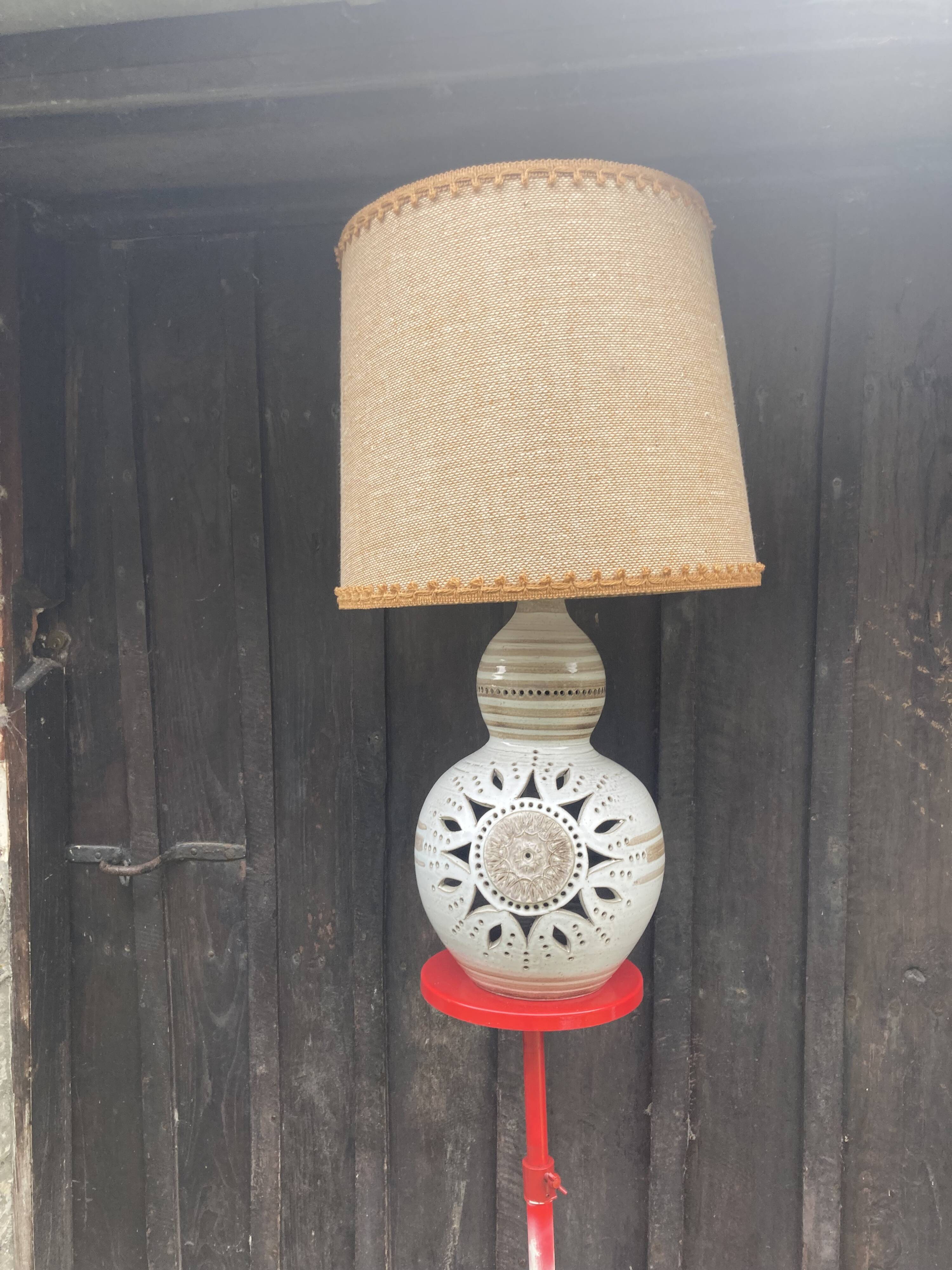 Pierre Pissareff, two-light lamp, signed, Dlg of Georges Pelletier