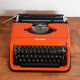 Portable typewriter, functional, Underwood 130, red