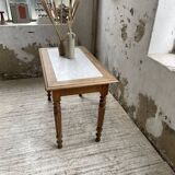 Walnut and marble bistro table 1890
