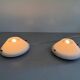 Pair of opal glass wall lights from the mid-century by Lamperti, 1960s, Italy.