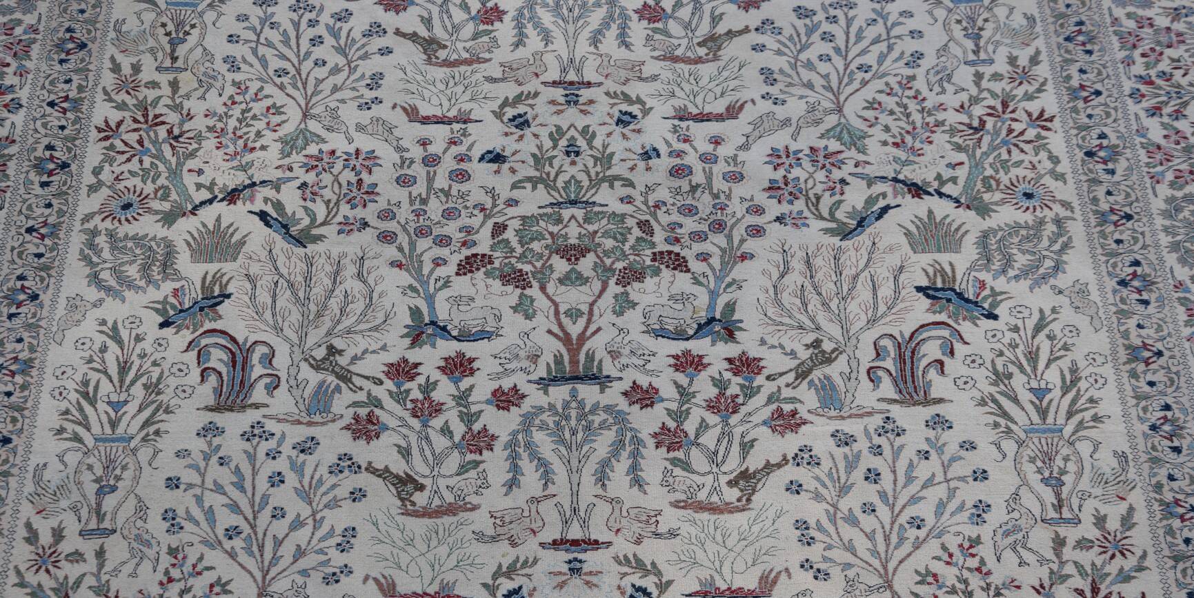 Persian Nain Iran Wool and Silk Rug Circa 1960" Handmade - 1.60 x 2.30 Meters