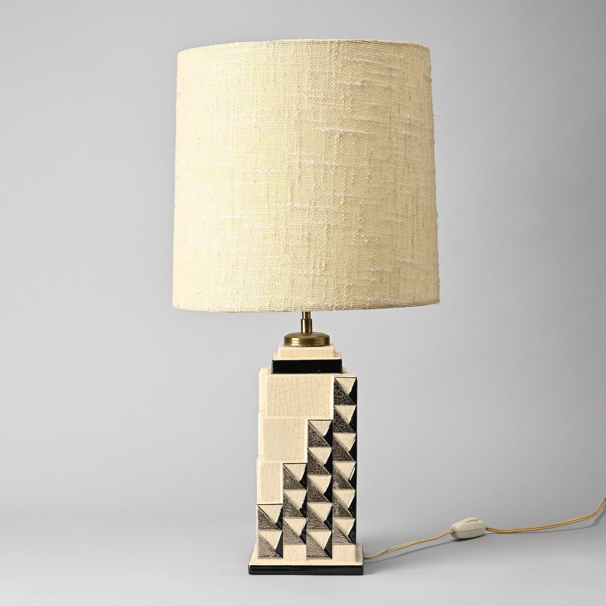 Ceramic lamp, Charles Harva, France, circa 1930
