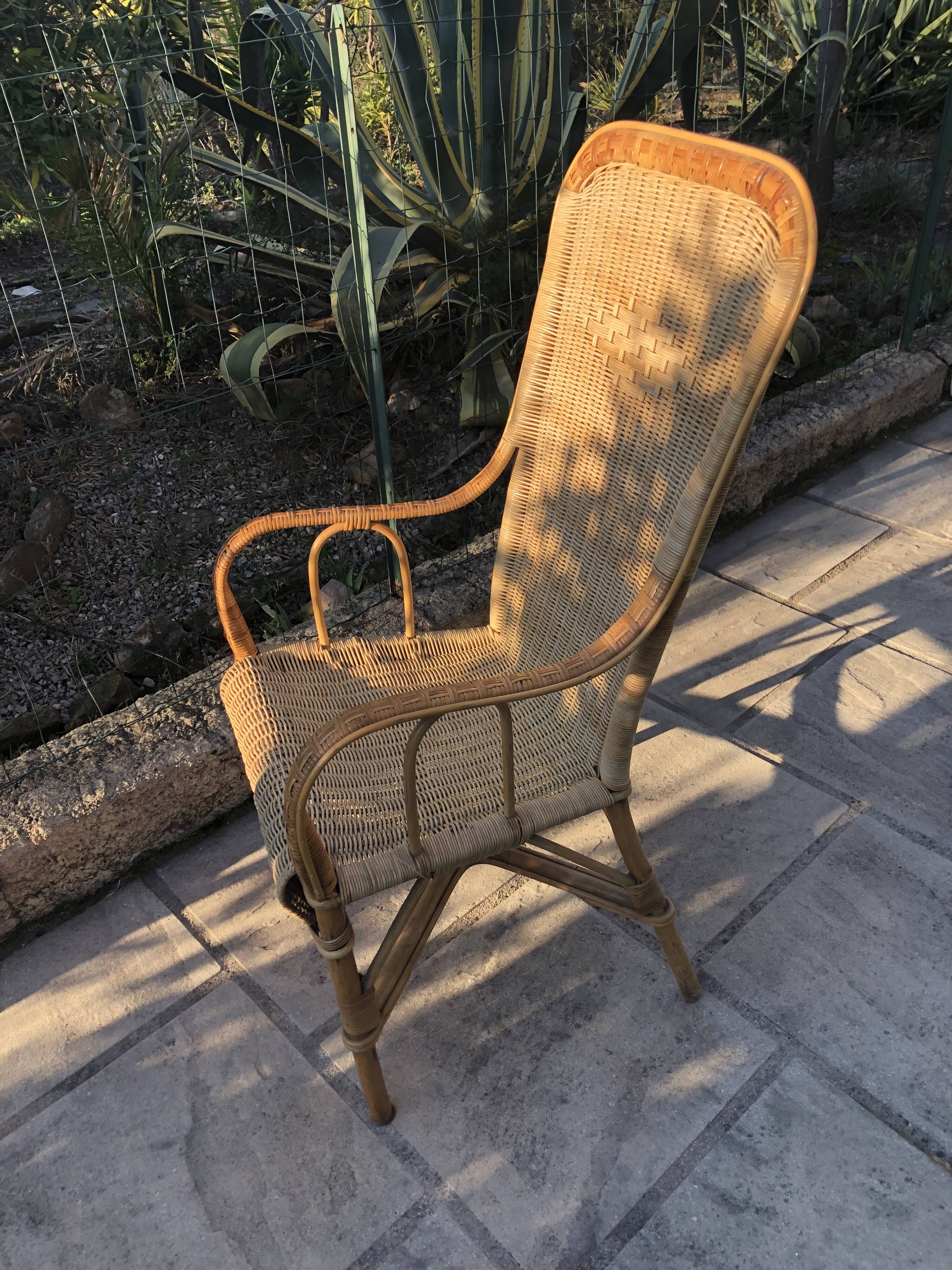 Vintage rattan armchair