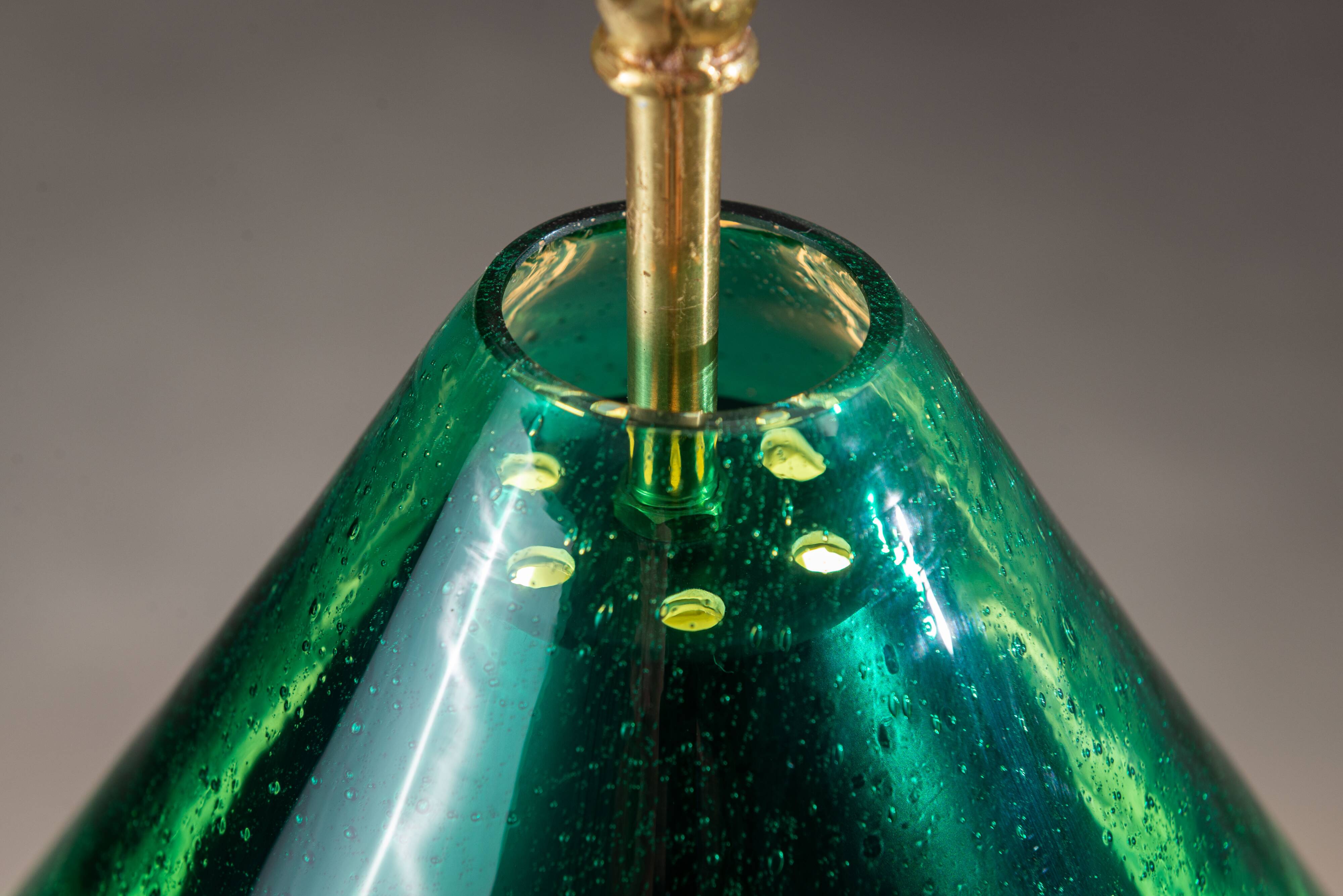 Pendentif en verre vert "Najade" de Jonas Hidle