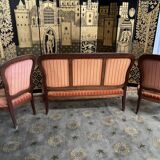 Louis Philippe bench and pair of armchairs