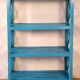 Teak shelf from Burma with original blue patina.