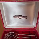 Box of 12 stainless steel dessert forks Devouge Dupont silverware