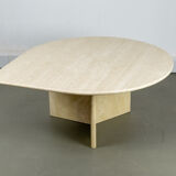 Table basse en forme de goutte en travertin, années 1990