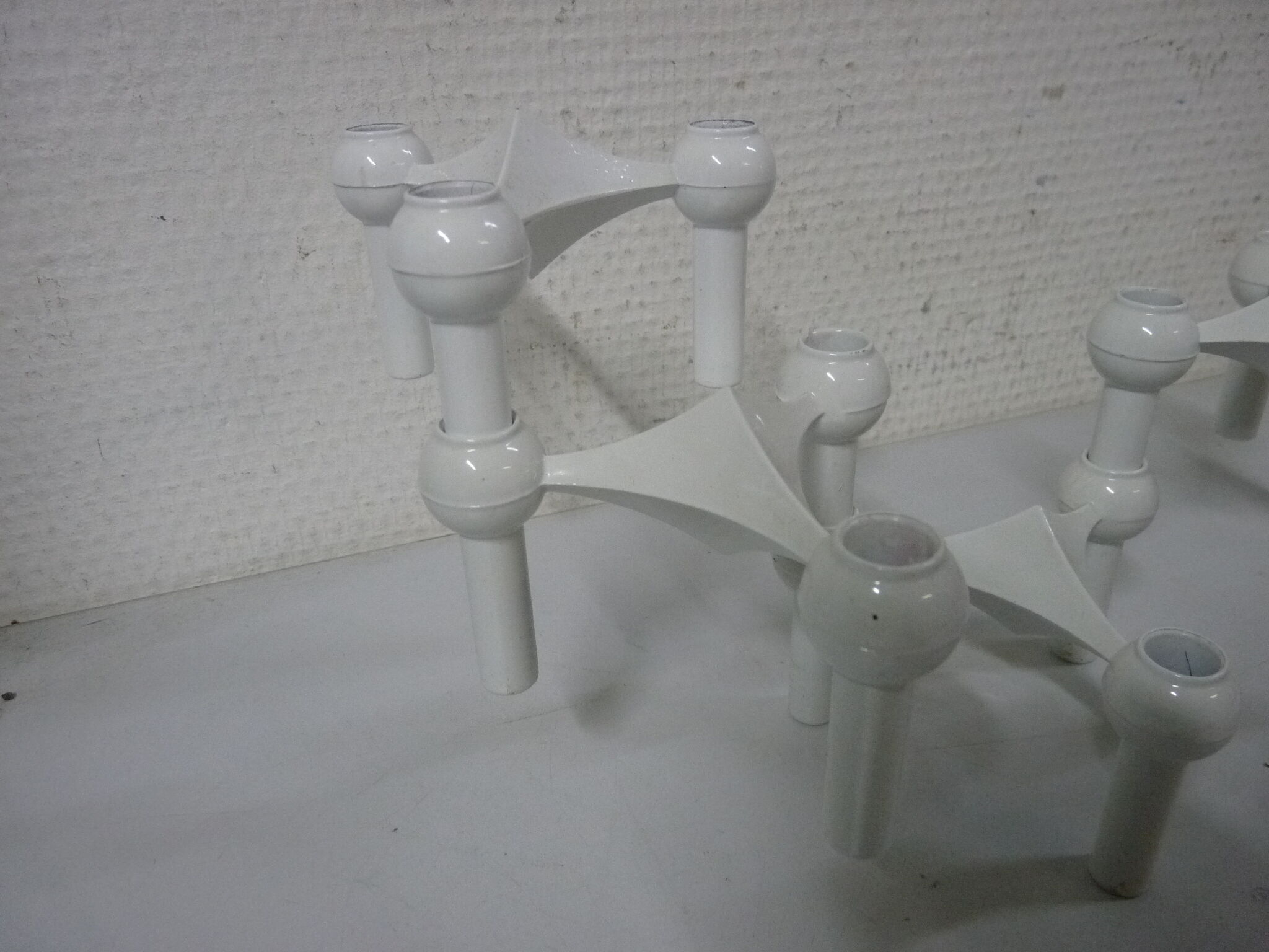 Lot de 4 bougeoirs Nagel blanc
