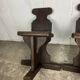 Pair of brutalist oak stools