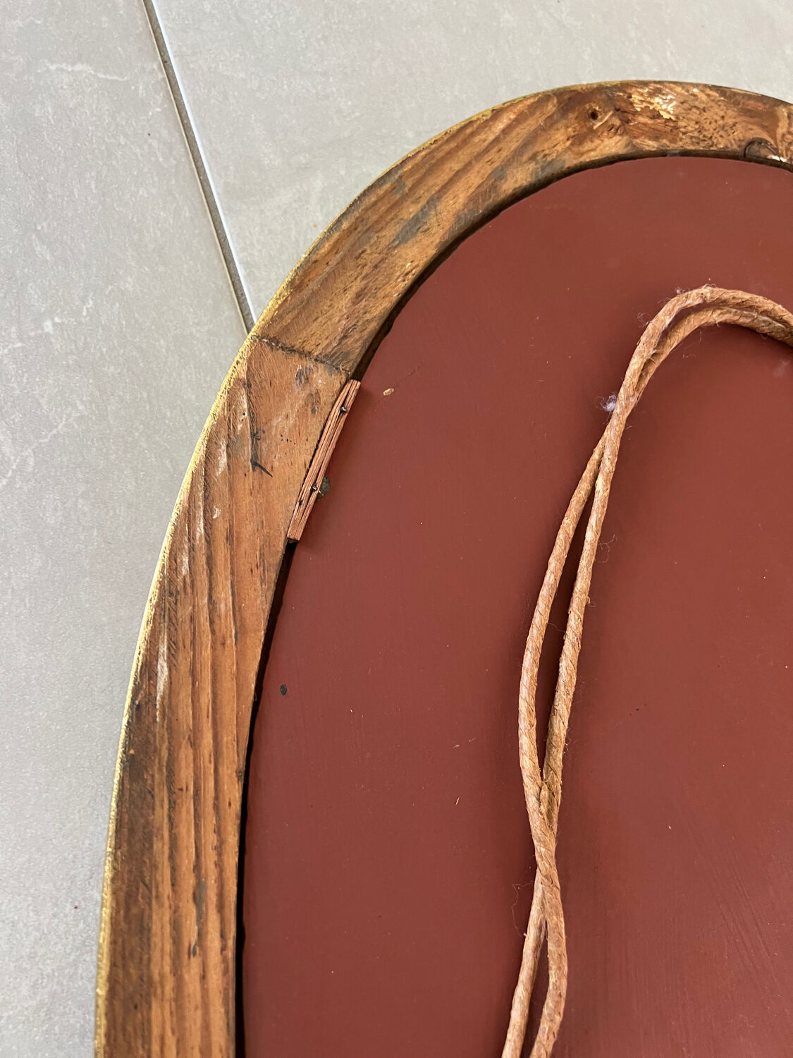 Vintage oval gold mirror