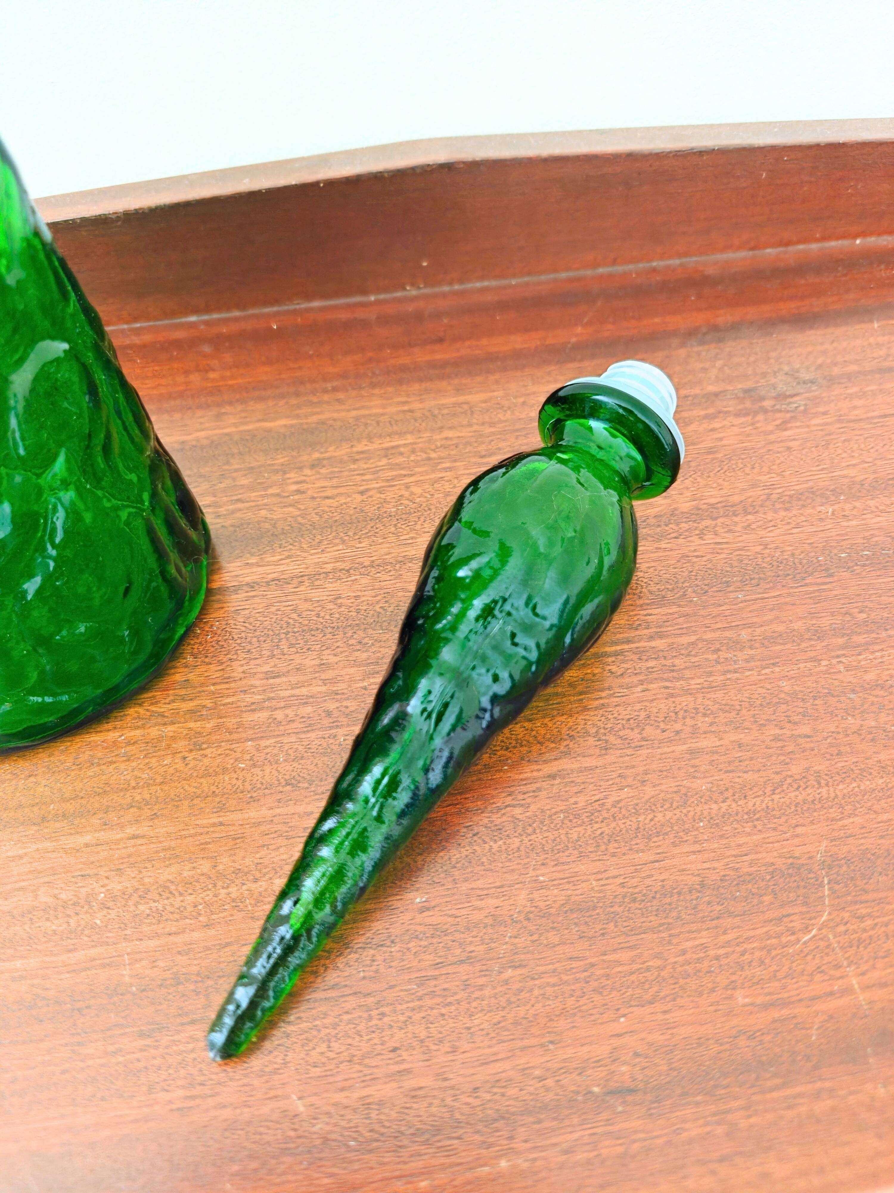 Italian carafe Empoli green with flame stopper