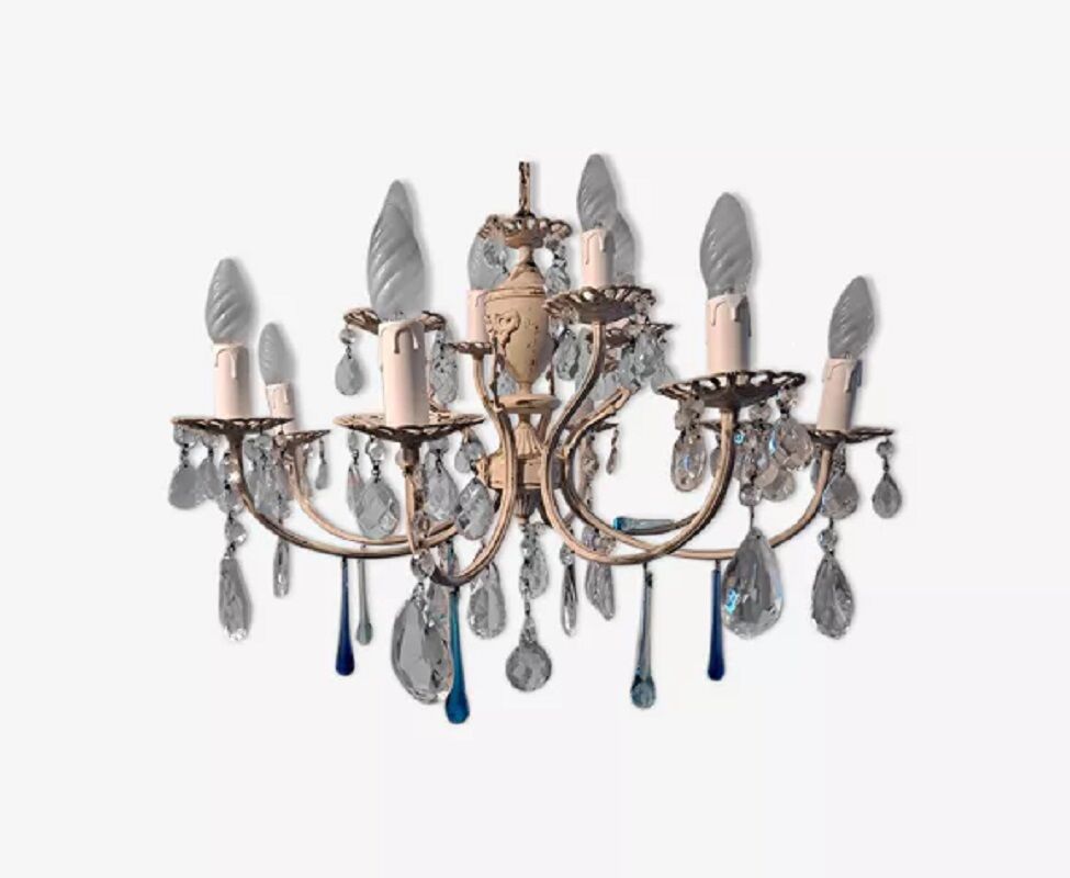 Italian  Two Tier Crystal Chandelier